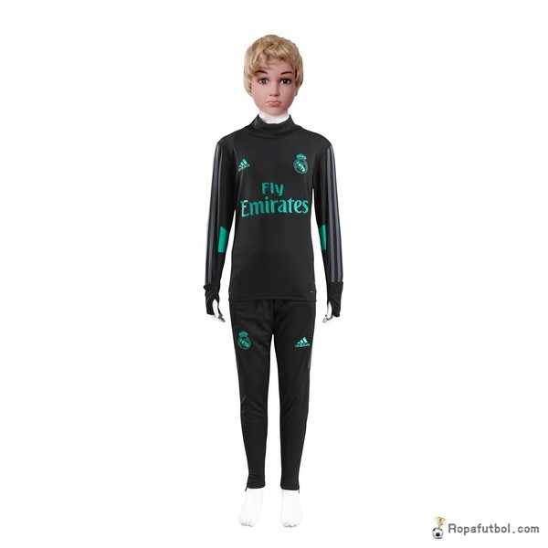 Chandal Niños Real Madrid 2017/18 Verde Negro